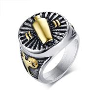Men Stainless Steel Ring in Bulk, plated & for man & blacken, 19mm 