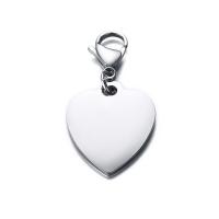 Stainless Steel Lobster Clasp Charm, Heart, portable & durable & for woman, original color 5.5mm 