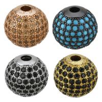 Cubic Zirconia Micro Pave Brass Beads, Round, plated, micro pave cubic zirconia Approx 3mm 