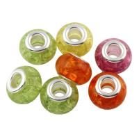 Lampwork Large Hole Bead, Rondelle, brass double core without troll Approx 5mm 