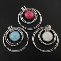 Resin Zinc Alloy Pendants, with Resin, silver color plated, multi-strand lead & cadmium free Approx 11mm 