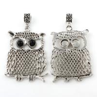 Zinc Alloy European Pendant, with Resin, Owl, antique silver color plated, lead & cadmium free Approx 5mm 