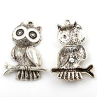Zinc Alloy Animal Pendants, Owl, antique silver color plated, lead & cadmium free Approx 3mm 
