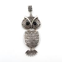 Acrylic Zinc Alloy Pendant, with Acrylic, Owl, antique silver color plated, faceted, lead & cadmium free Approx 6mm 