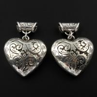 Zinc Alloy Heart Pendants, silver color plated, blacken, lead & cadmium free Approx 6mm 