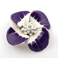 Zinc Alloy Flower Pendants, antique silver color plated, enamel, lead & cadmium free Approx 8mm 