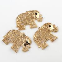 Zinc Alloy Animal Pendants, Elephant, gold color plated, with rhinestone, lead & cadmium free Approx 2mm 