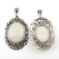 Resin Zinc Alloy Pendants, with Resin, antique silver color plated, with rhinestone, lead & cadmium free Approx 