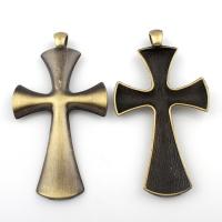 Zinklegierung Kreuz Anhänger, antike Bronzefarbe plattiert, frei von Blei & Kadmium, 51x114x4mm, Bohrung:ca. 6mm, verkauft von PC[