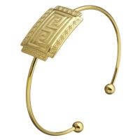 Stainless Steel Cuff Bangle, gold color plated, for woman 2mm, 6mm, Inner Approx 