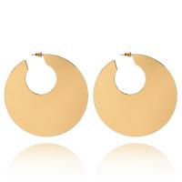 Zinc Alloy Stud Earring, stainless steel post pin, gold color plated, for woman, lead & cadmium free, 75mm 