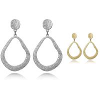 Zinc Alloy Drop Earring, stainless steel post pin, Teardrop, plated, for woman lead & cadmium free, 72mm 