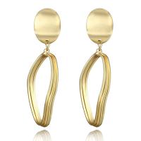 Zinc Alloy Drop Earring, stainless steel post pin, gold color plated, for woman, lead & cadmium free, 58mm 