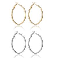 Zinc Alloy Hoop Earring, stainless steel post pin, plated, for woman lead & cadmium free, 40mm 