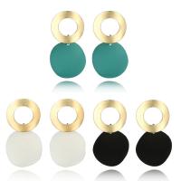 Zinc Alloy Drop Earring, stainless steel post pin, gold color plated, for woman lead & cadmium free, 36mm 