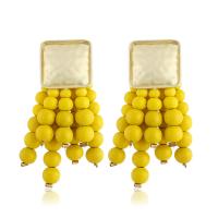 Resin Zinc Alloy Earring, with Resin, gold color plated, for woman 28mm 