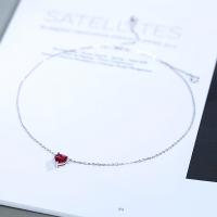純銀製の宝石類のネックレス, 92.5％純度シルバー, ハート形, プラチナメッキ, 楕円形の鎖 & 女性用 & ライン石のある 長さ:約 16.1 インチ, 売り手 ストランド