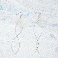 925 Sterling Silver Tassel Earring, with Acrylic, for woman, 80mm 