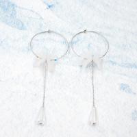 925 Sterling Silver Hoop Earring, with Crystal & Acrylic, for woman 