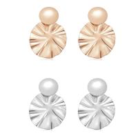 Zinc Alloy Drop Earring, stainless steel post pin, Flat Round, plated, for woman lead & cadmium free 