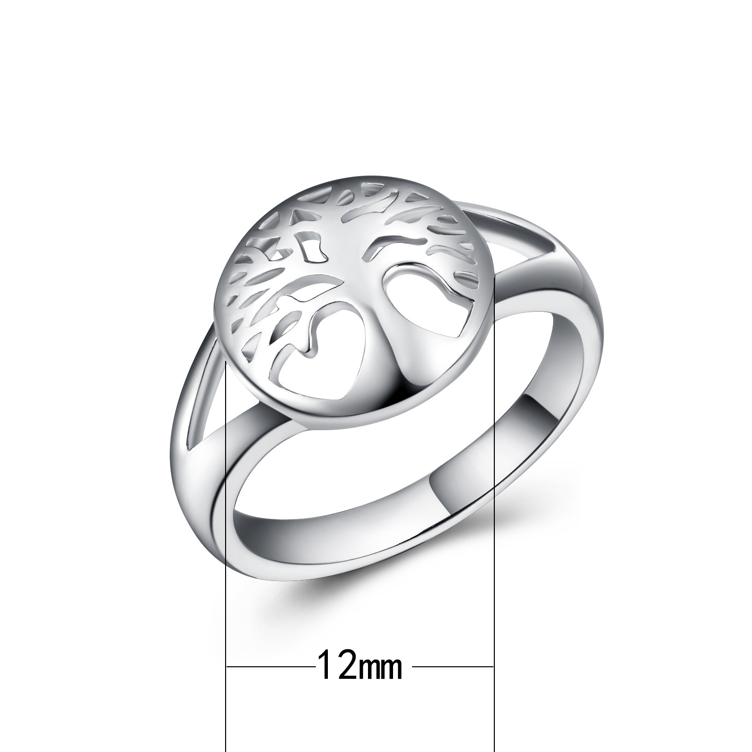Brass Finger Ring, platinum plated, different size for choice & for woman & hollow, 12mm, Sold By PC