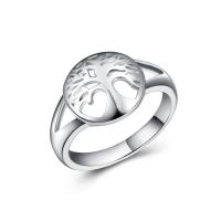 Brass Finger Ring, platinum plated & for woman & hollow, 12mm 