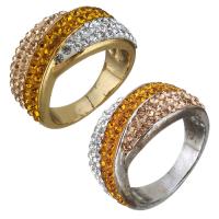 metal anillo, con Arcilla analiar de diamantes de imitación AB, chapado, unisexo, más colores para la opción, 11mm, tamaño:8, Vendido por UD