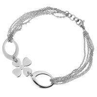 Stainless Steel Chain Bracelets, oval chain & for woman & , original color 1.5mm Approx 8 Inch 
