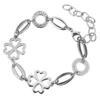 Stainless Steel Charm Bracelet, with 2lnch extender chain, for woman, original color  Approx 7 Inch 