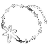 Stainless Steel Charm Bracelet, with 1.5lnch extender chain, for woman, original color  Approx 6.5 Inch 