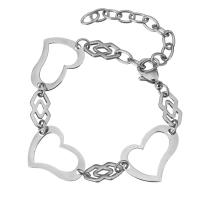 Stainless Steel Charm Bracelet, with 2lnch extender chain, for woman, original color  Approx 5.5 Inch 