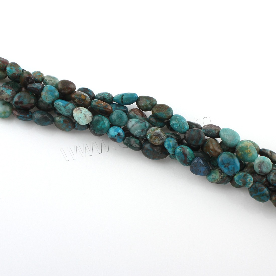 Chrysokoll Perlen, Demidowit, verschiedene Größen vorhanden, Bohrung:ca. 1mm, Länge:ca. 15 ZollInch, verkauft von Strang