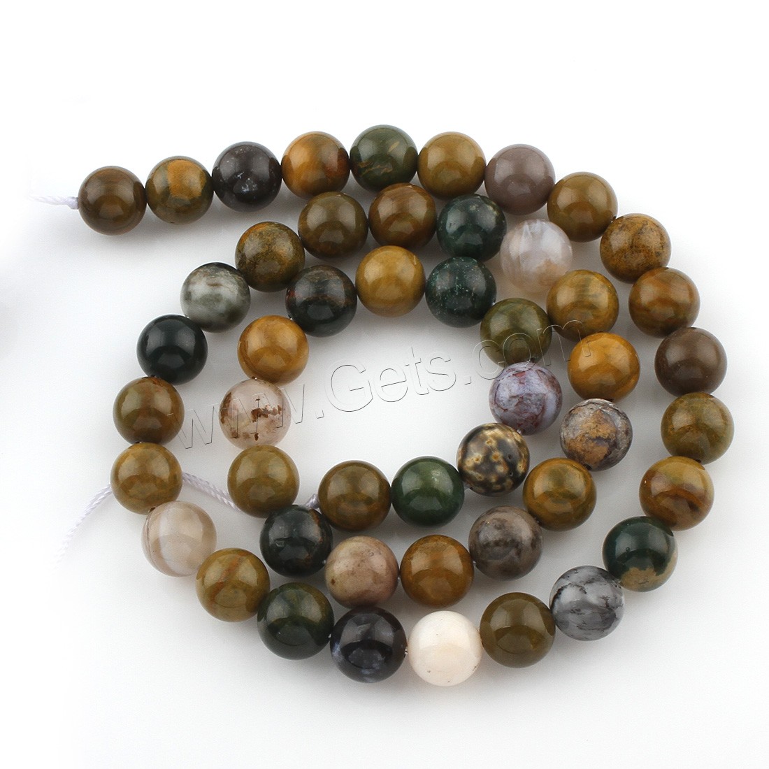 Natural Ocean Agate Beads, Round, different size for choice, Hole:Approx 1mm, Length:Approx 15 Inch, Sold By Strand