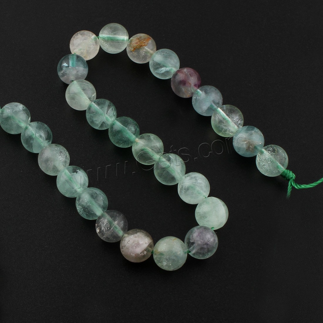 Buntes Fluorit Perle, rund, verschiedene Größen vorhanden, Bohrung:ca. 1mm, Länge:ca. 15 ZollInch, verkauft von Strang