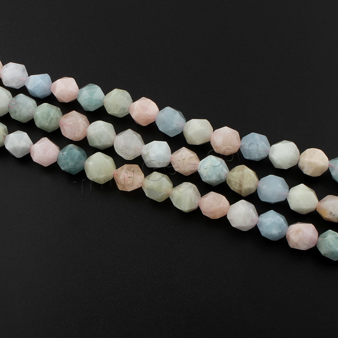 Morganit Perlen, verschiedene Größen vorhanden & facettierte, Bohrung:ca. 1mm, Länge:ca. 15 ZollInch, verkauft von Strang