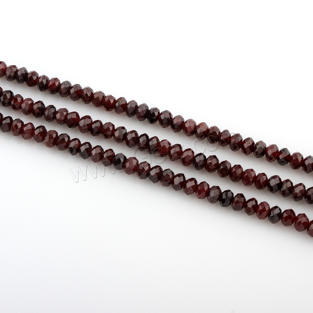Perles en pierre grenat naturelles, rondelle, normes différentes pour le choix & facettes, Trou:Environ 1mm, Longueur:Environ 15 pouce, Vendu par brin