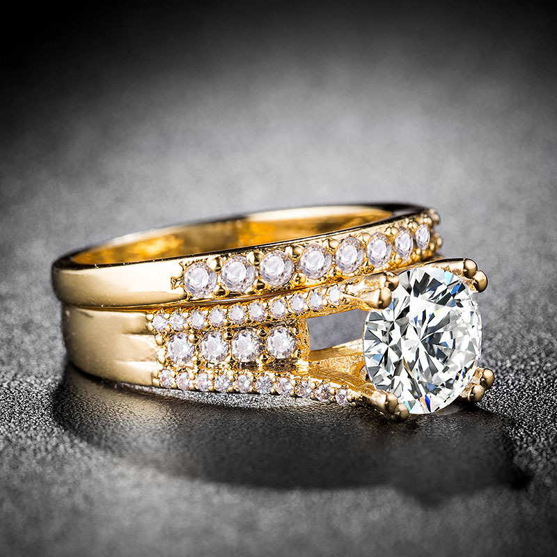 Brass Ring Set, metal, chapado, diverso tamaño para la opción & para mujer & con diamantes de imitación, más colores para la opción, 8mm, 2PCs/Set, Vendido por Set