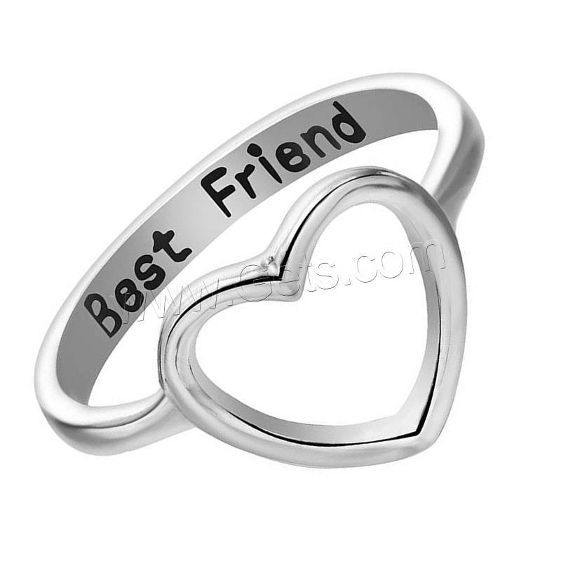 Enamel Stainless Steel Finger Ring, Heart, plated, different size for choice & for woman, more colors for choice, Sold By PC