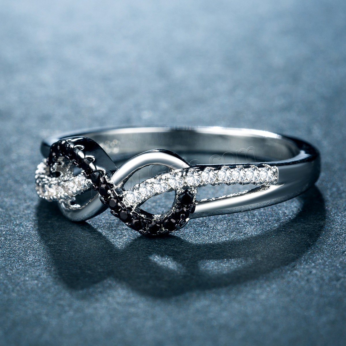 Zirkonia Messing Finger Ring, platiniert, verschiedene Größen vorhanden & für Frau & mit kubischem Zirkonia, 14x6mm, verkauft von PC