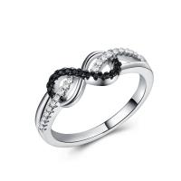Cubic Zircon Brass Finger Ring, platinum plated & for woman & with cubic zirconia 