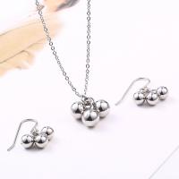 Fashion Stainless Steel Jewelry Sets, earring & necklace, with 5cm extender chain, plated, oval chain & for woman 24mm Approx 17.7 Inch 