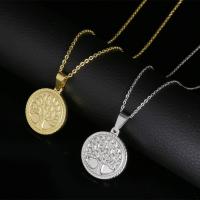 Fashion Stainless Steel Jewelry Sets, earring & necklace, Tree, plated, oval chain & for woman 15mm Approx 17.7 Inch 