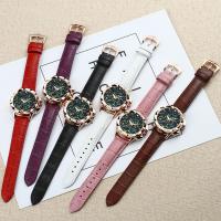 Bracelets de montre pour femmes, cuir PU, avec strass acrylique & cadran en alliage de zinc, mouvement chinoise, Placage, réglable & imperméable, plus de couleurs à choisir Environ 9 pouce, Vendu par PC
