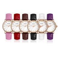 Women Wrist Watch, PU Leather, with zinc alloy dial, Chinese movement, plated, adjustable & for woman & waterproof Approx 9 Inch 