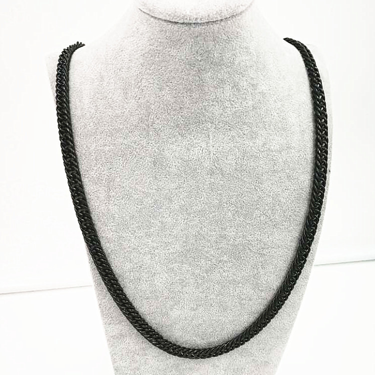 Titanium Steel Chain Necklace, black ionic, multilayer & different size for choice & rope chain & for man, Length:Approx 21.5 Inch, Sold By Strand