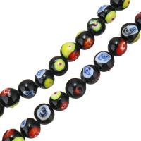 Lampwork Beads, Round, for woman, multi-colored, 10mm Approx 1.9mm Approx 15.5 , Approx 