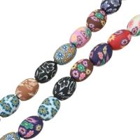 Polymer Clay Jewelry Beads, Oval, for woman, multi-colored Approx 2mm Approx 15 , Approx 