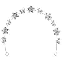 Zinc Alloy Hair Jewelry Band, Butterfly, silver color plated, for bridal & with rhinestone 