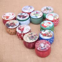 Eisen Weihnachten Candy Jar, plattiert, Weihnachtsschmuck, Zufällige Farbe, 70x50mm, verkauft von PC