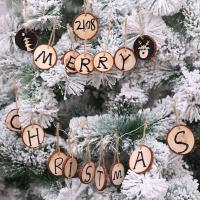 Wood Christmas Tree Decoration, Christmas jewelry, 60mm 